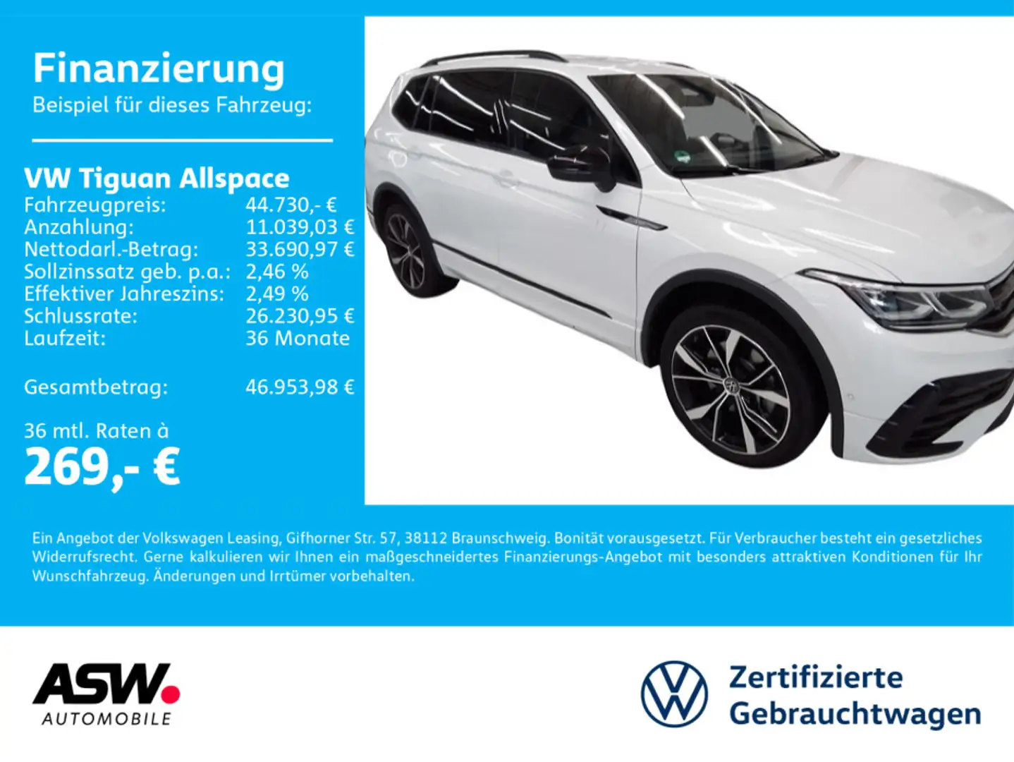 Volkswagen Tiguan Allspace R-Line 2.0TDI 4M DSG RFK AHK 7-S Weiß - 1