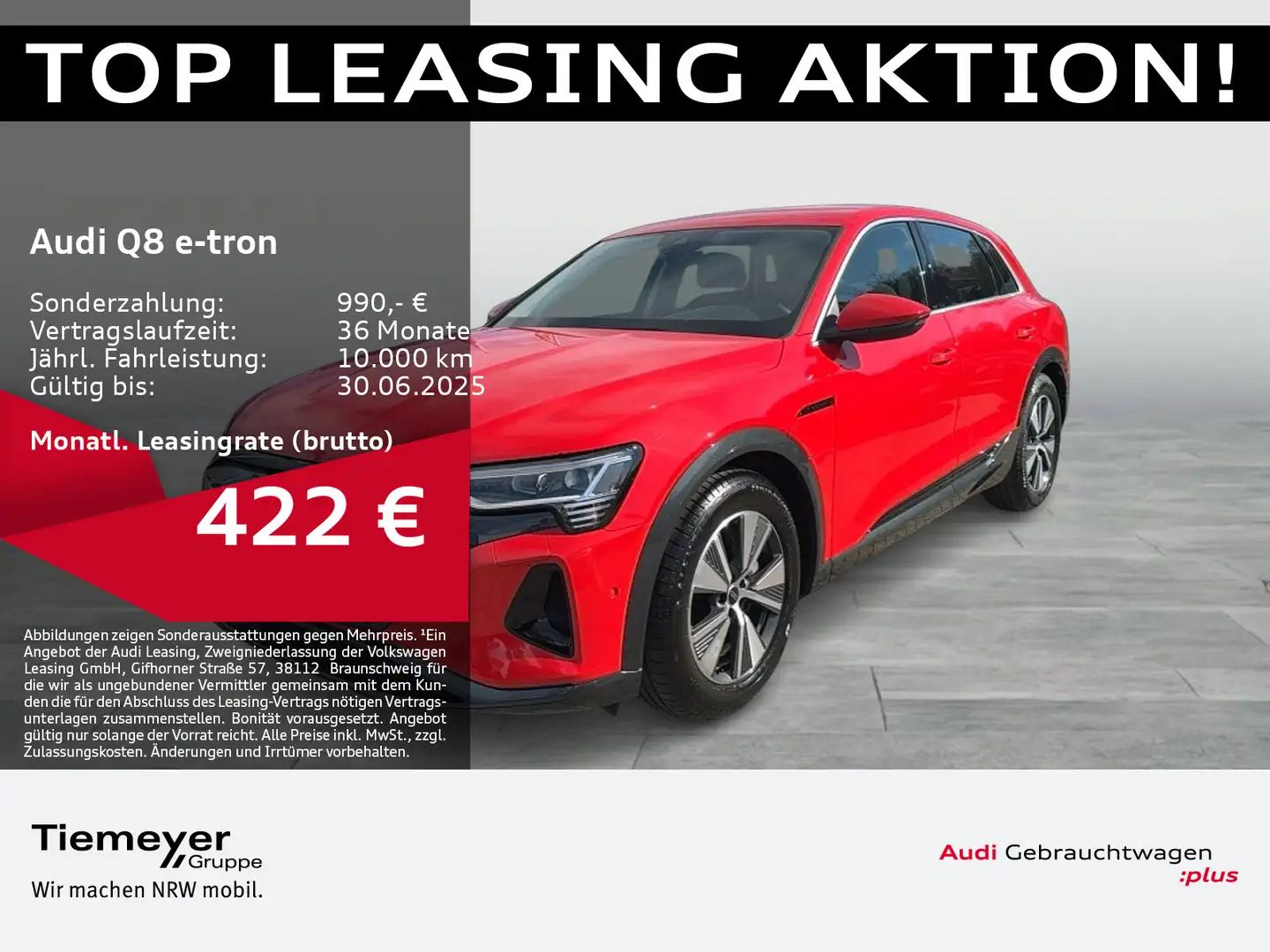 Audi Q8 e-tron 50 Q ADVANCED LM19 NAVI+ LED PDC+ Rojo - 1