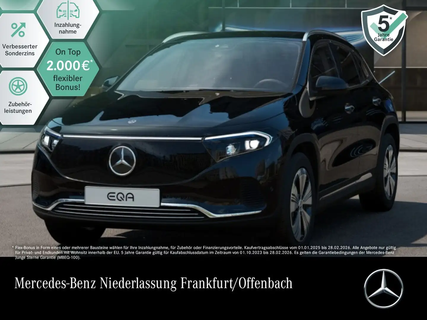 Mercedes-Benz EQA 350 4M PROG+PLUS-PAKET+KAMERA+KEYLESS+SPUR Schwarz - 1