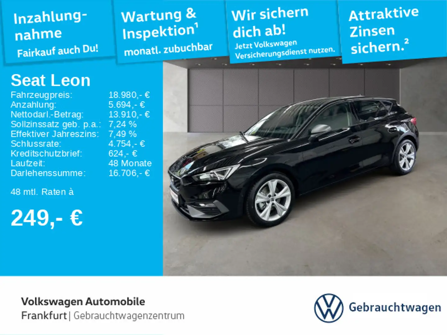 SEAT Leon 1.0 TSI FR !Nur an EXPORT in Drittland - Ke Schwarz - 1