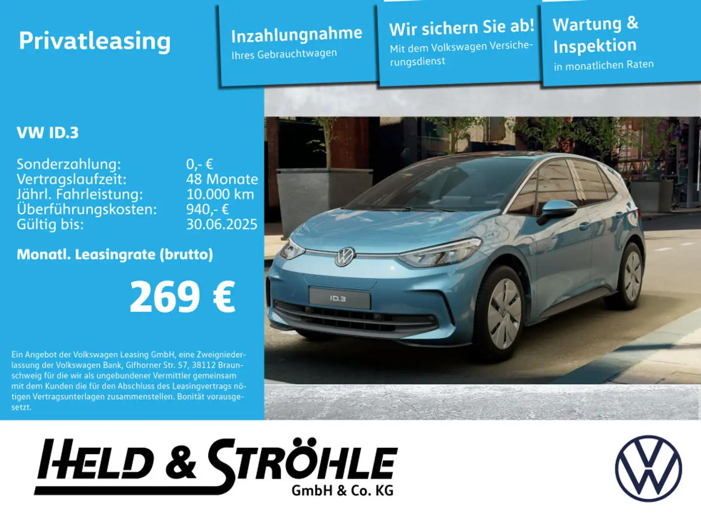 Volkswagen ID.3 Pure 125 kW Albastru - 1