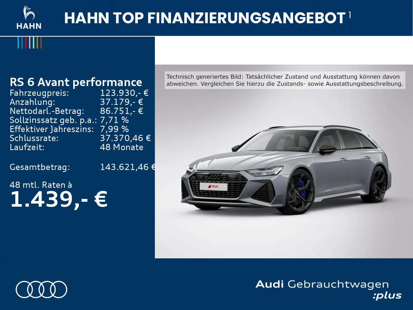 Audi RS6 RS6 Avant performance 4.0TFSI quattro HUD 360° B Grau - 2