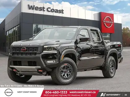 Black 2026 Nissan Frontier Pickup Truck Four-Wheel Drive Automatic