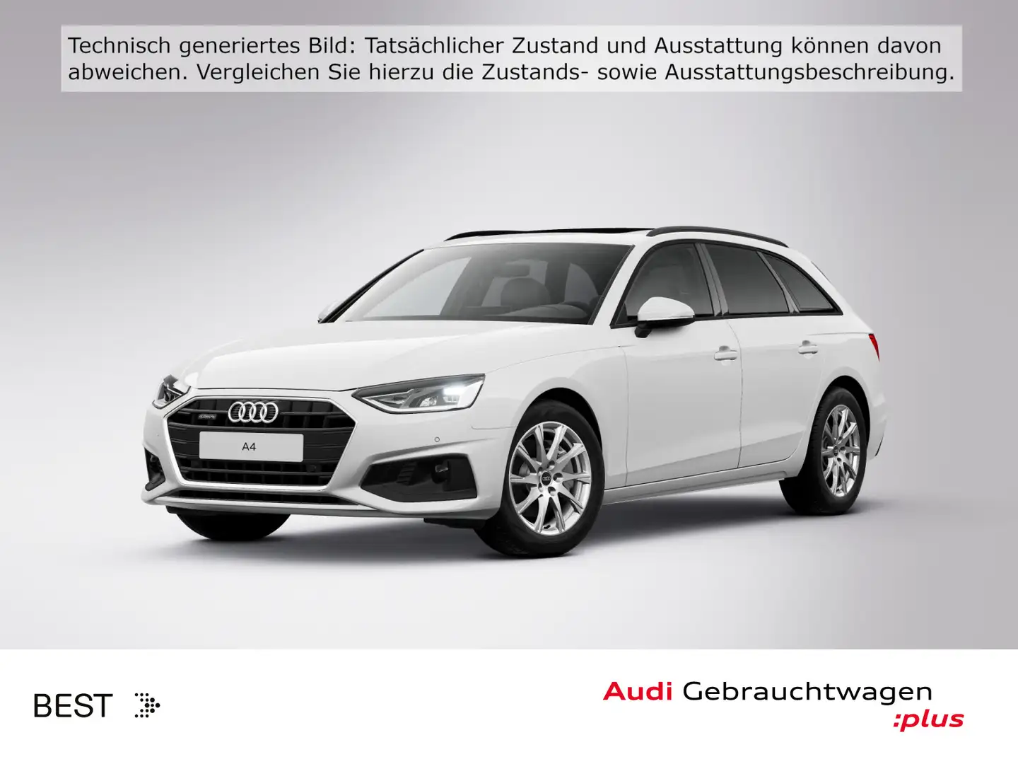 Audi A4 40 TDI qu. AHK*Pano*Tour*Kamera*Navi Weiß - 1