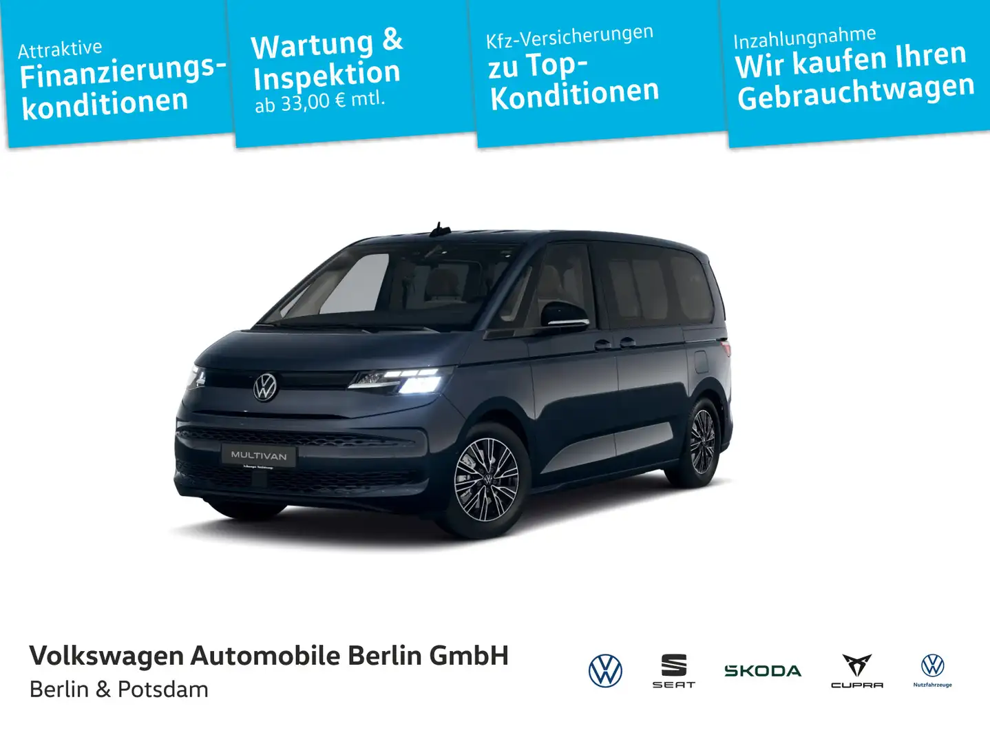 Volkswagen T7 Multivan 2.0TDI DSG KR STHZG NAVI AHK LED KAMERA Blau - 1