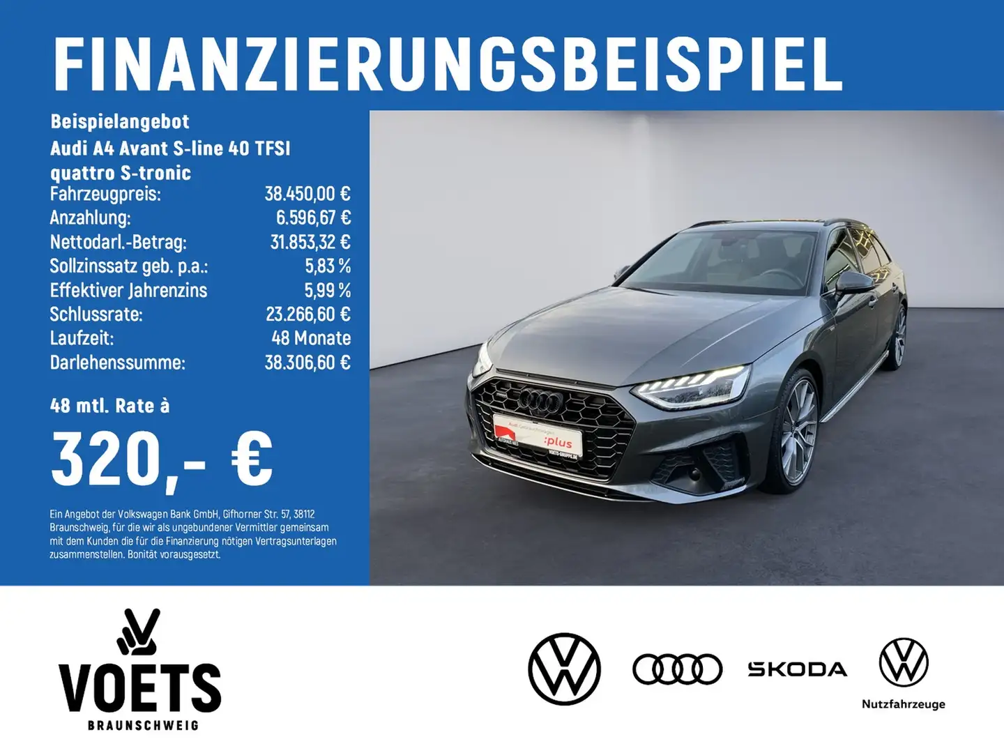 Audi A4 Avant S-line 40 TFSI quattro S-tronic LED+SHZ+NAVI Gris - 2