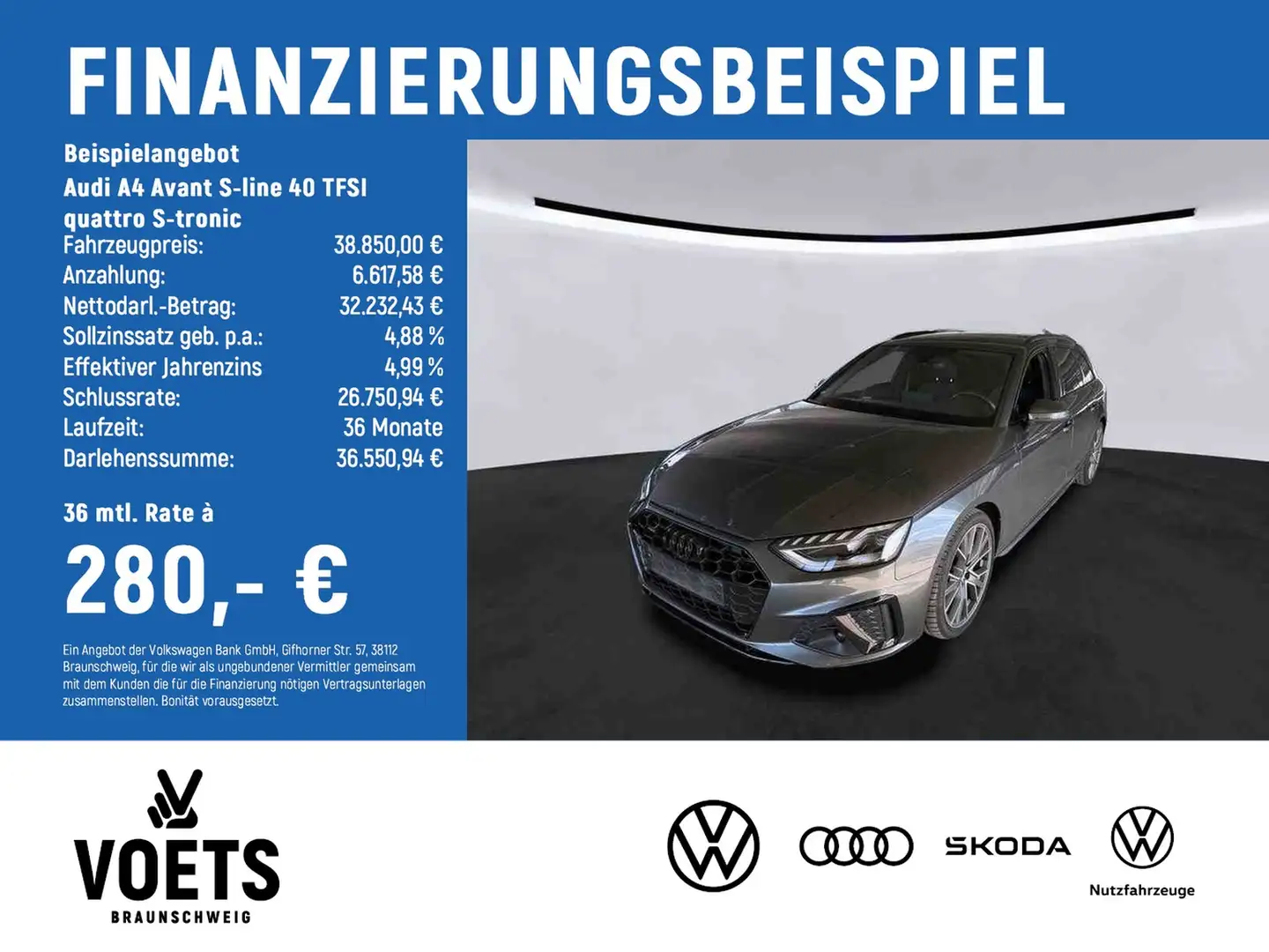 Audi A4 Avant S-line 40 TFSI quattro S-tronic LED+SHZ+NAVI Gris - 2