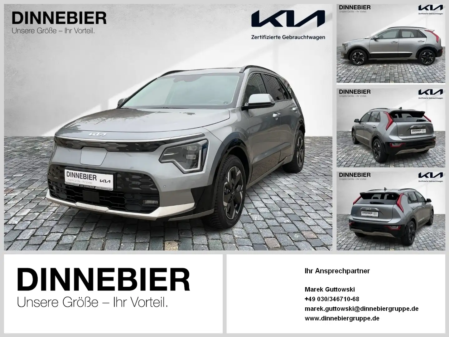 Kia Niro EV Inspiration LED+Glasdach+Navi+Kamera Grau - 1