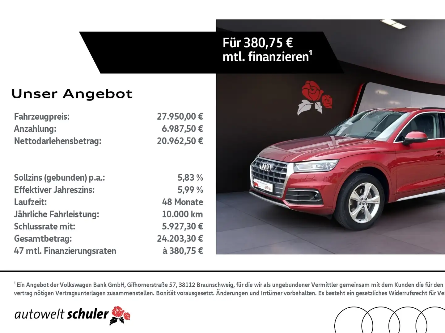 Audi Q5 40 TDI S-tronic quattro sport AHK Xenon Navi PDC Rood - 1