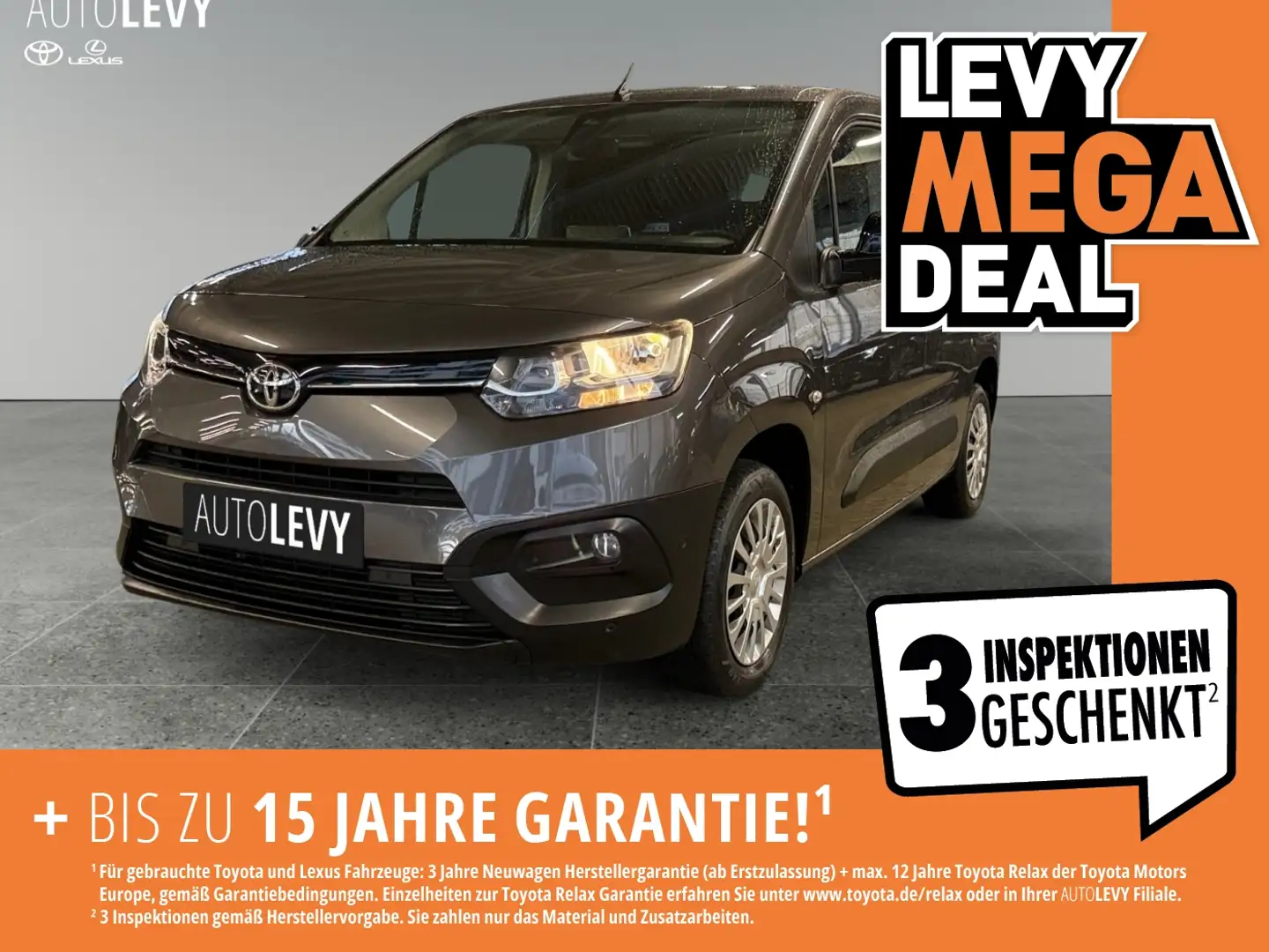 Toyota Proace City 1.5 D L1 Meister +CarPlay+AHK+Klima+ Gris - 1