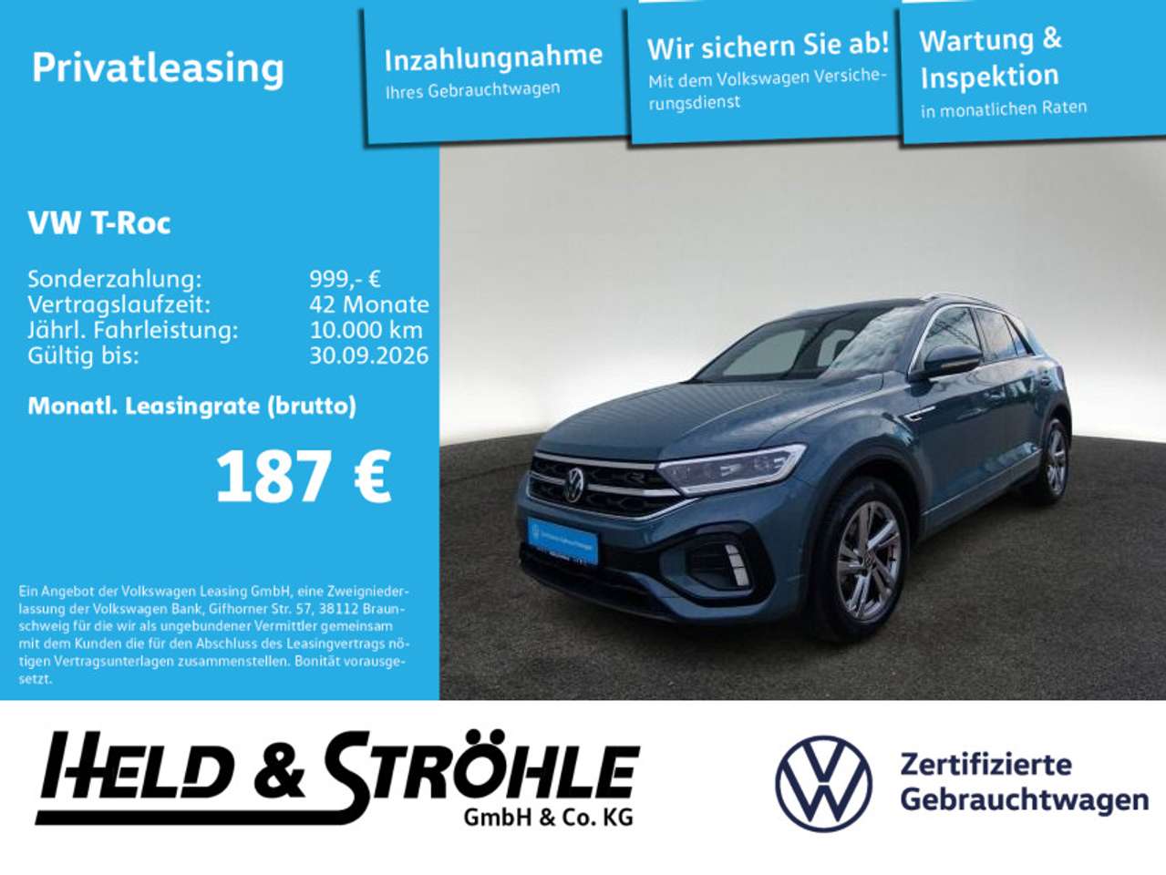 Volkswagen T-Roc 2025 — R-LINE 1.0TSI LED+ NAVI PDC SHZ APP 5J.GAR