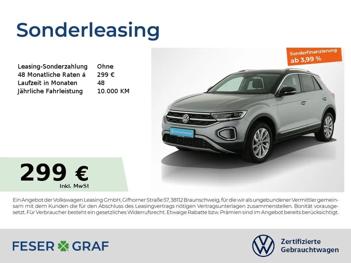 Volkswagen T-Roc Style 1.5TSI DSG Navi AHK LED SiHz Silber - 1