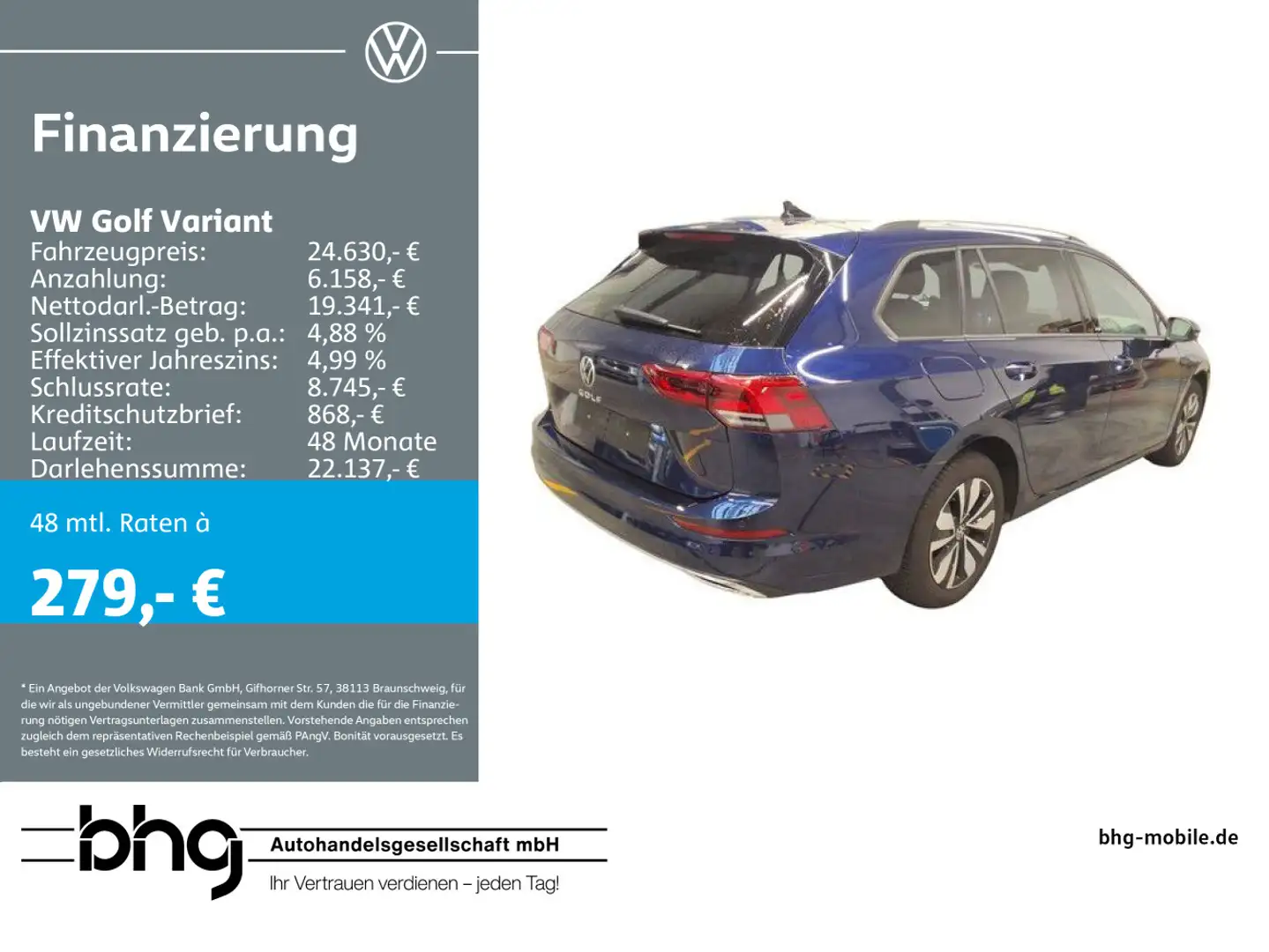 Volkswagen Golf Variant 1.0 TSI OPF Life Blau - 1