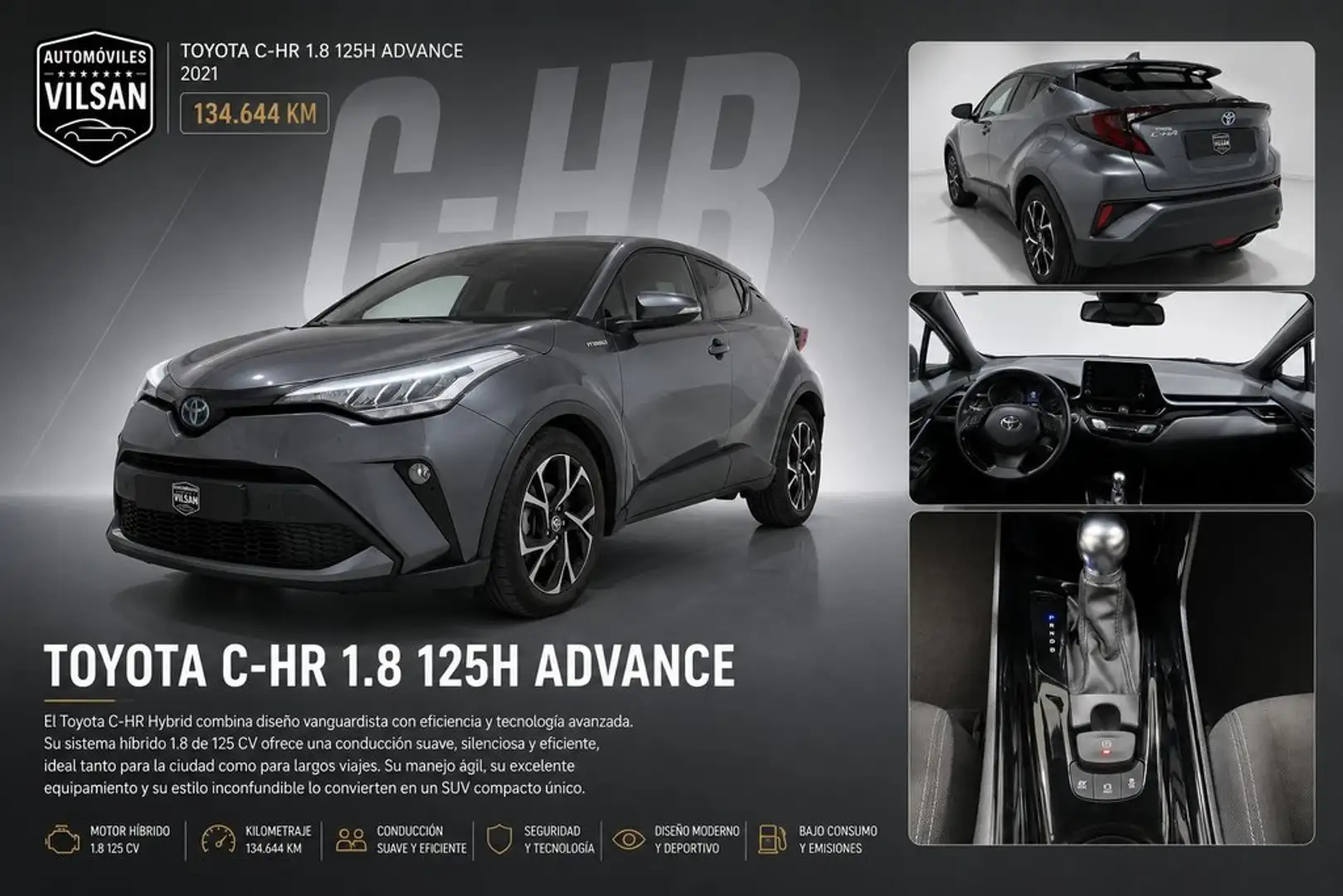 Toyota C-HR 125H Advance Gris - 1