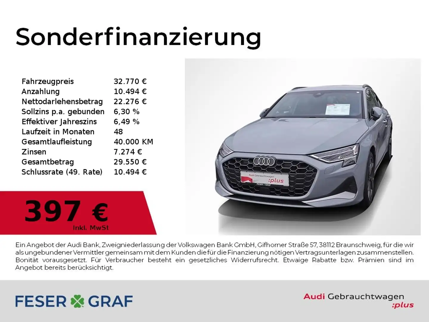 Audi A3 30 TFSI ACC+Parken/AHK/Standh/SONOS Grau - 1