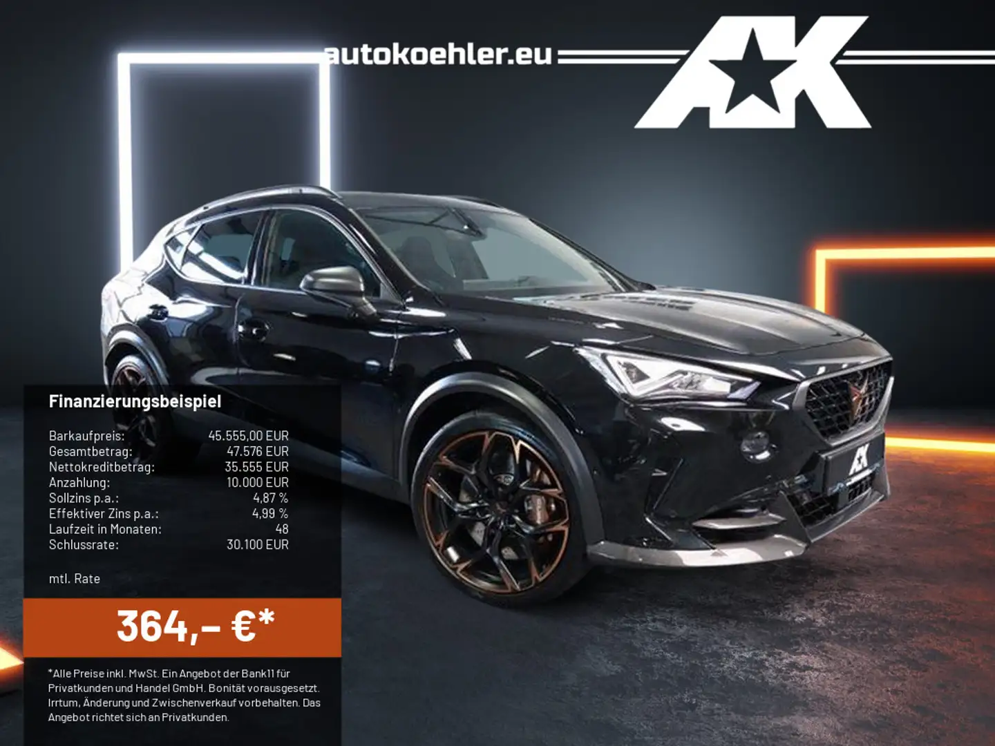 CUPRA Formentor VZ5 4Drive ABT 450PS Schalensitz Akebono Beats Чорний - 1
