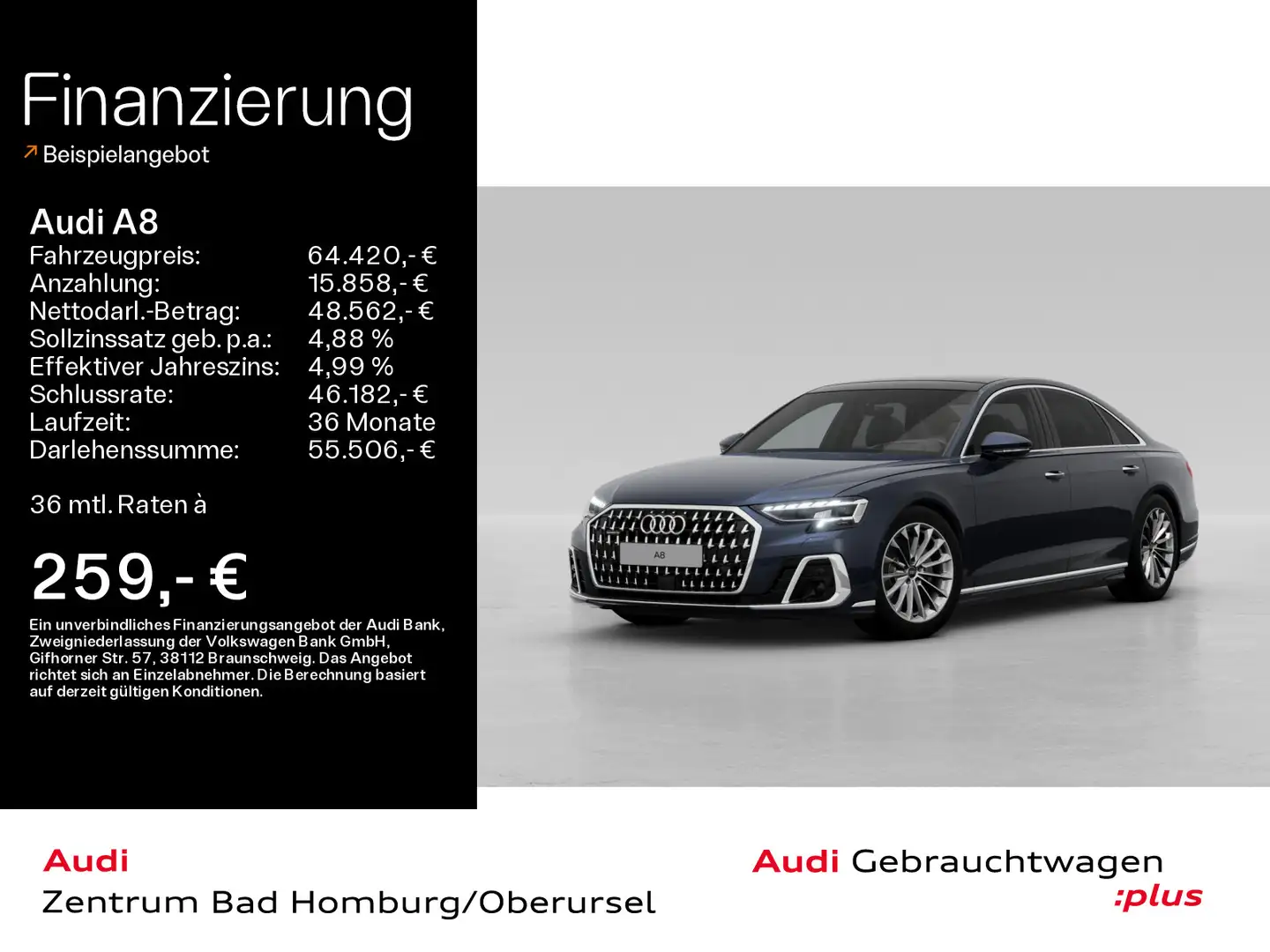 Audi A8 50 TDI quattro*Navi*Matrix*HUD*B&O*PDC*Pano*V Azul - 1