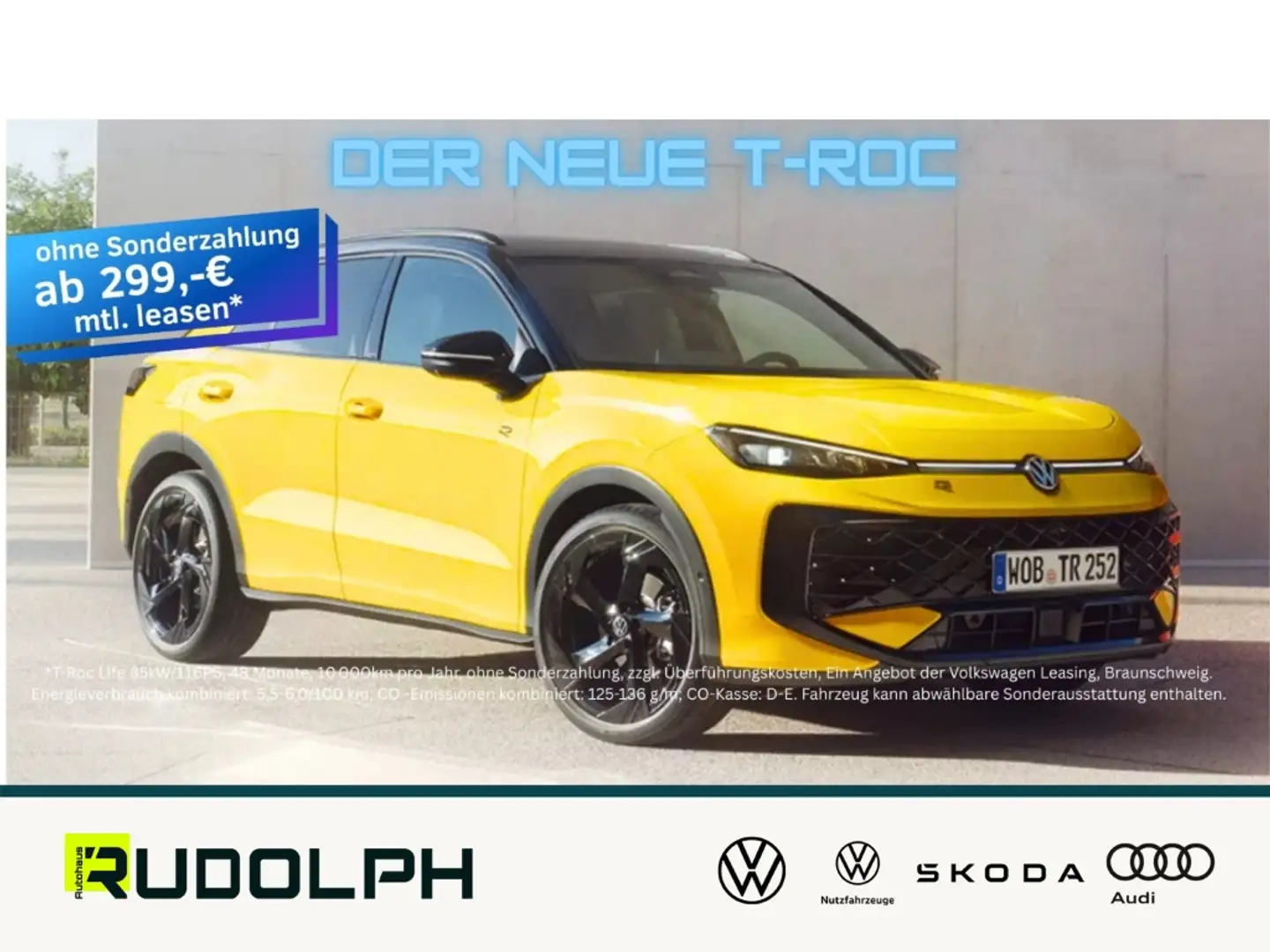 Volkswagen T-Roc Life 1.5 eTSI DSG LED BT PDC ACC Fernlichtass. Kli Gelb - 1