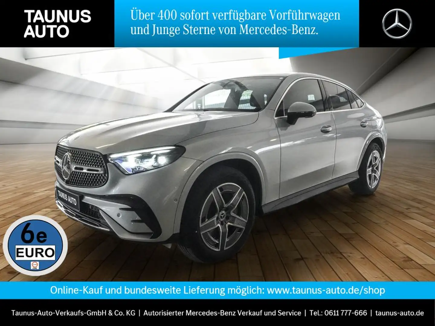 Mercedes-Benz GLC 200 COUPÈ-AMG-DISTRONIC-MEMORY-AHK-UVP 75.000,- Srebrny - 1