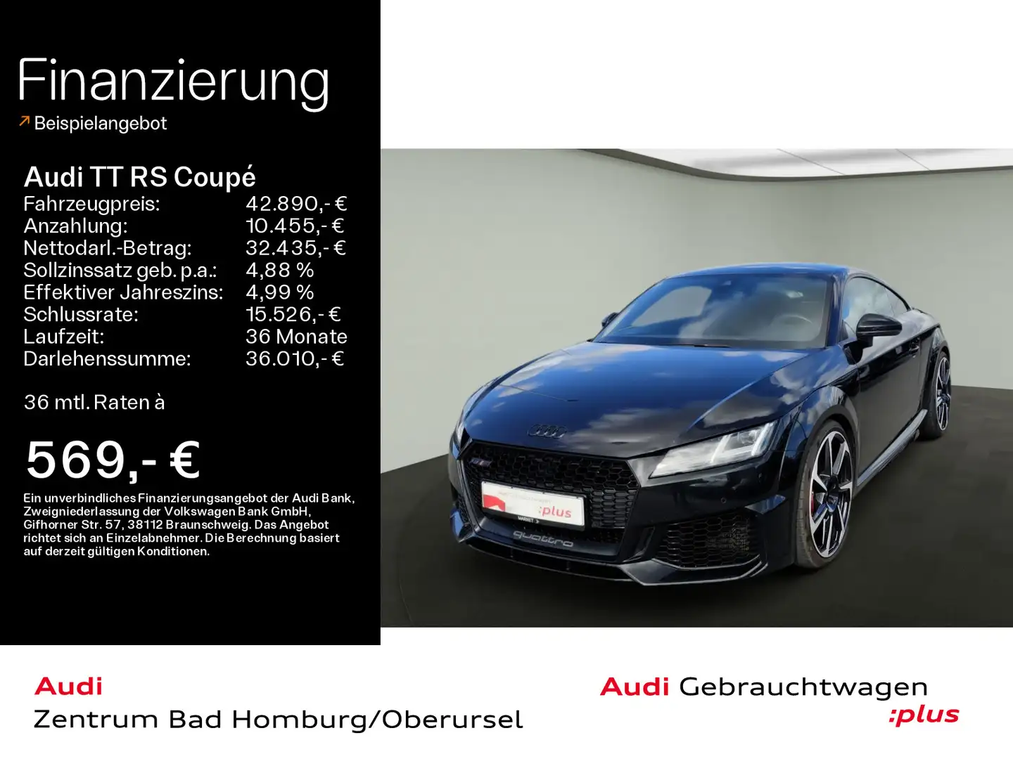 Audi TT RS 2.5 TFSI quattro*Navi*Matrix*Alu*B&O Чорний - 1