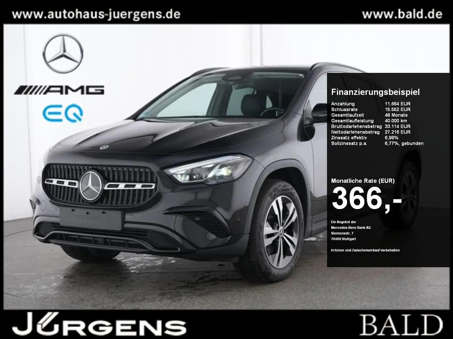 Mercedes-Benz GLA 200 d Progressive/Night/Distr/MLB/Totw/Cam Schwarz - 1