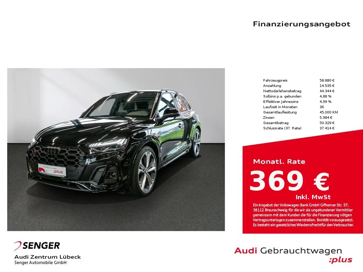 Audi SQ5 3.0 TDI Nav Pano Matrix B&O Luftfederung Schwarz - 1