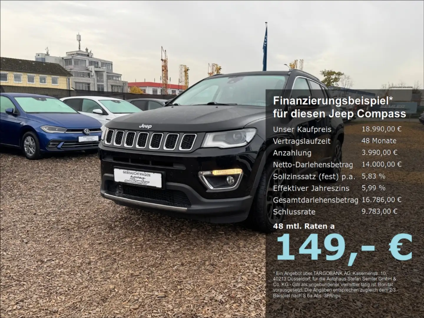 Jeep Compass Limited 4WD AHK LEDER NAVI BEATS BI-XEN Schwarz - 1