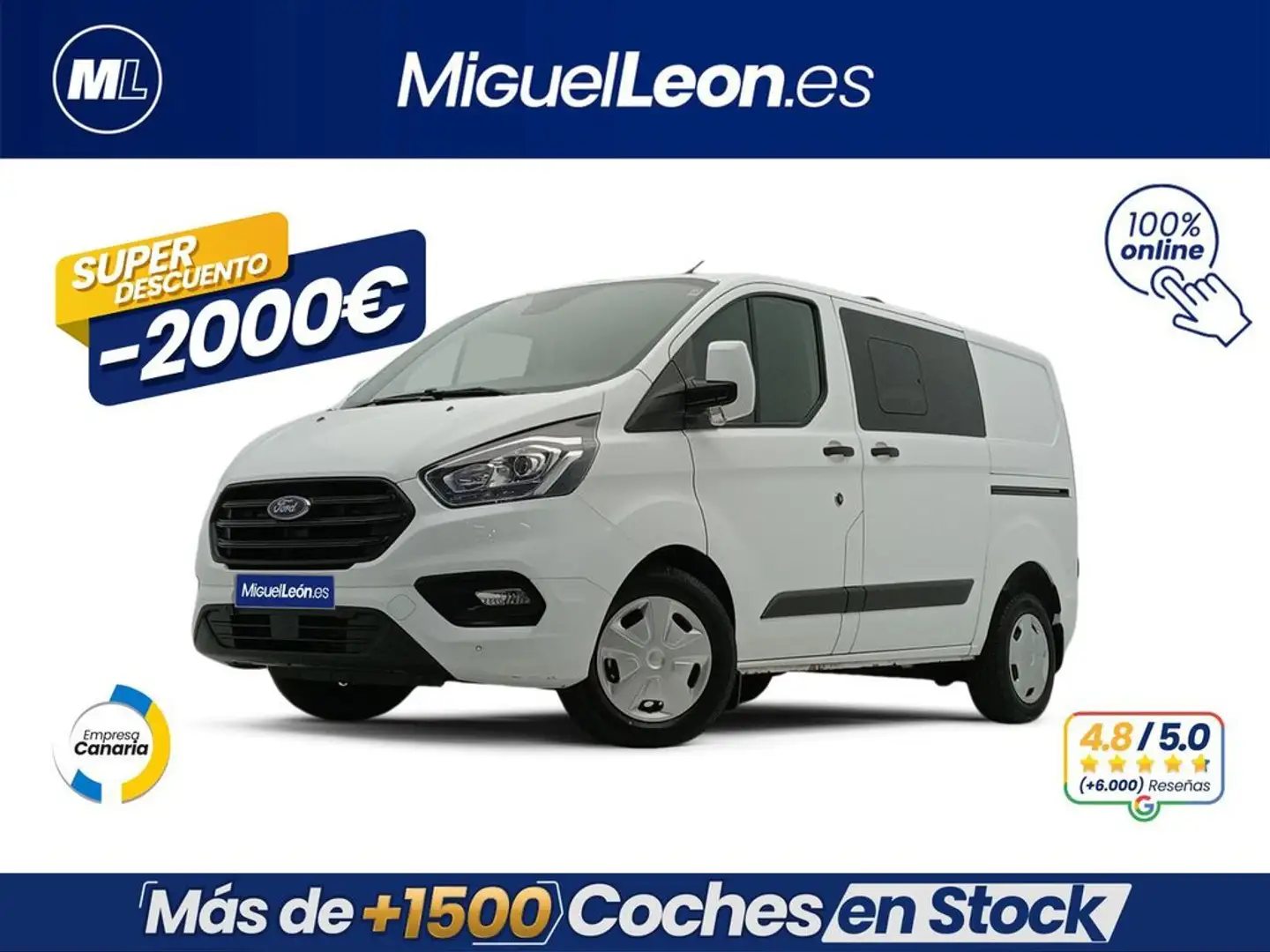Ford Transit Custom Furgon 2.0 Ecoblue MHEV 130cv Blanc - 1
