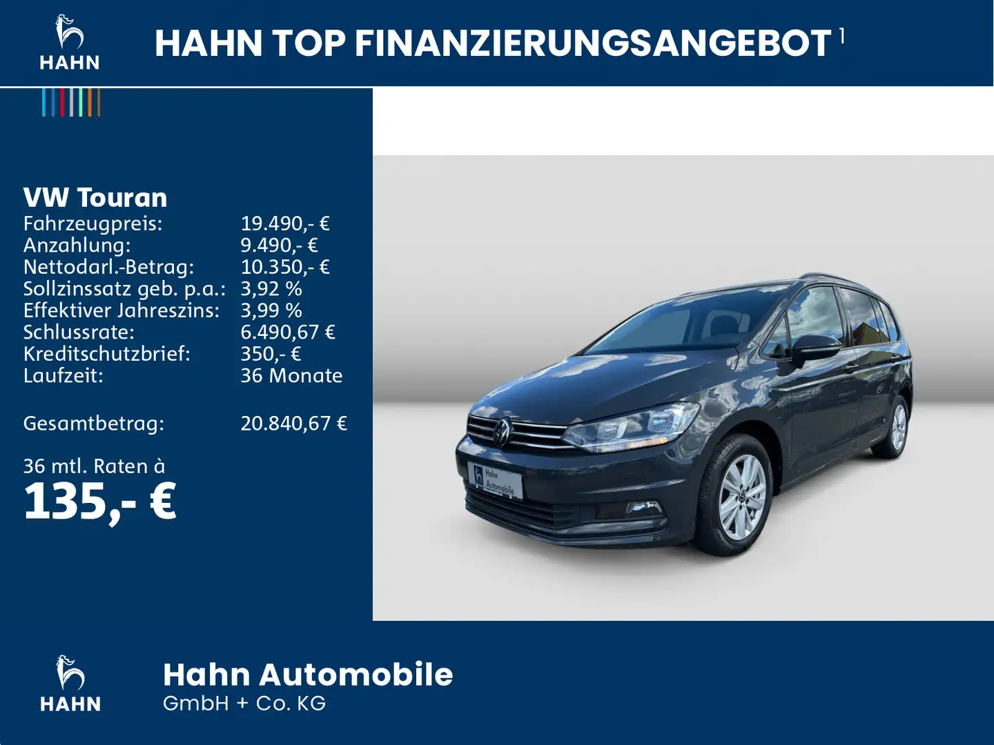Volkswagen Touran 2.0 TDI DSG Comfortline Navi CAM AHK PDC Gris - 2