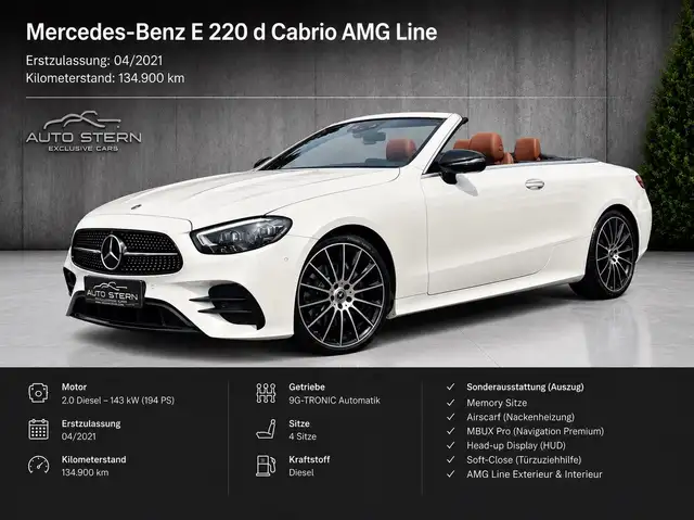 Mercedes-Benz E 220 d Cabrio AMG DIST NIGHT 360° AIRSCARF 20"