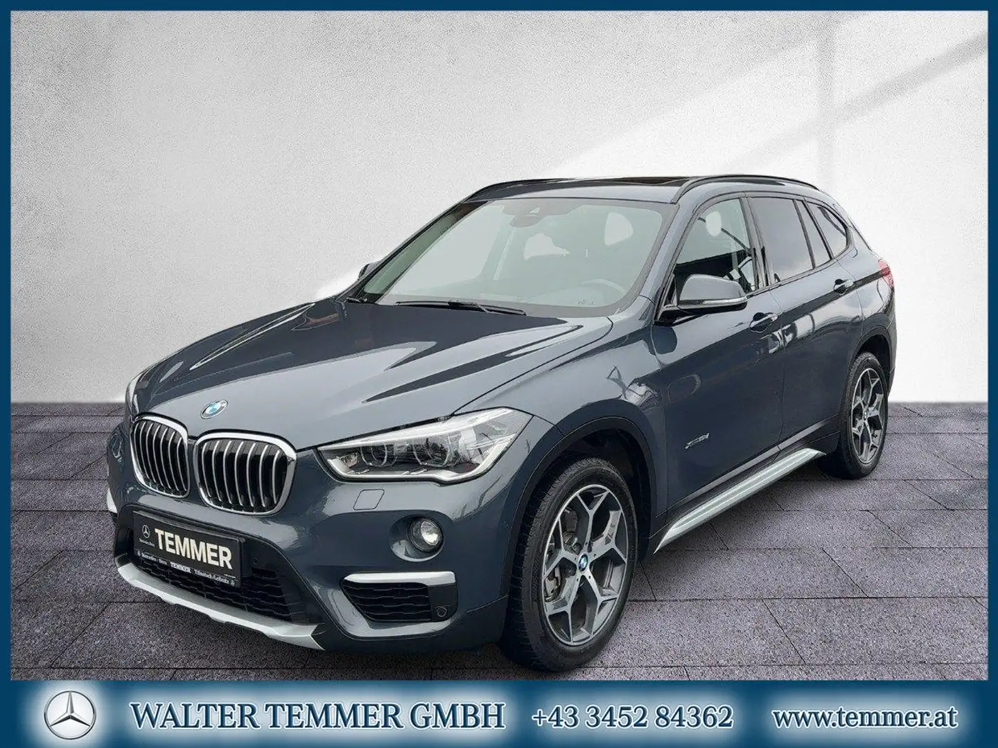 BMW X1 xDrive 18d xLine Aut. LED RKam Pano HEAD UP Gris - 1