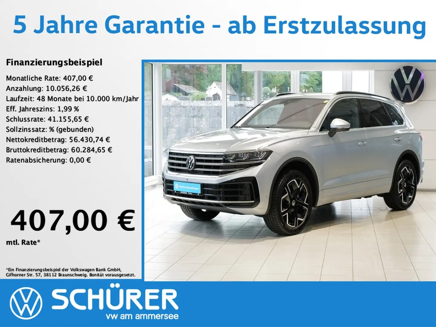 Volkswagen Touareg 3.0TDI Elegance Stdhz Allradlenkung 360° AHK Ke... Silber - 1