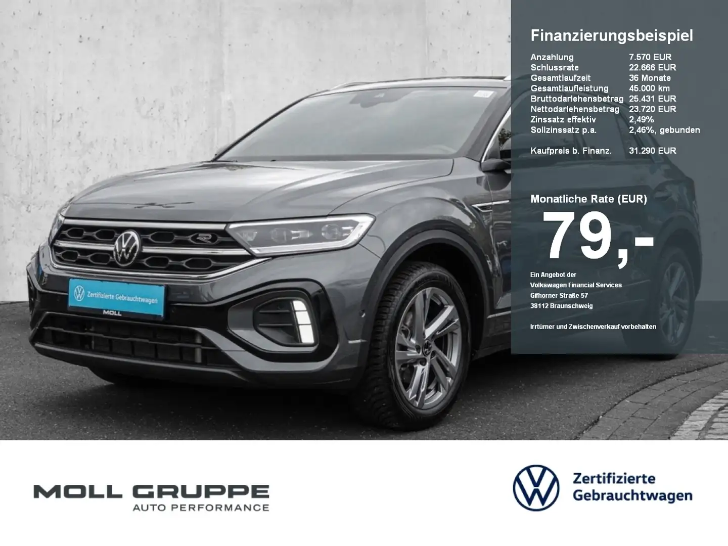 Volkswagen T-Roc 1.5 TSI DSG R-Line 2xKLIMA ACC AHK AUT FLA Schwarz - 1