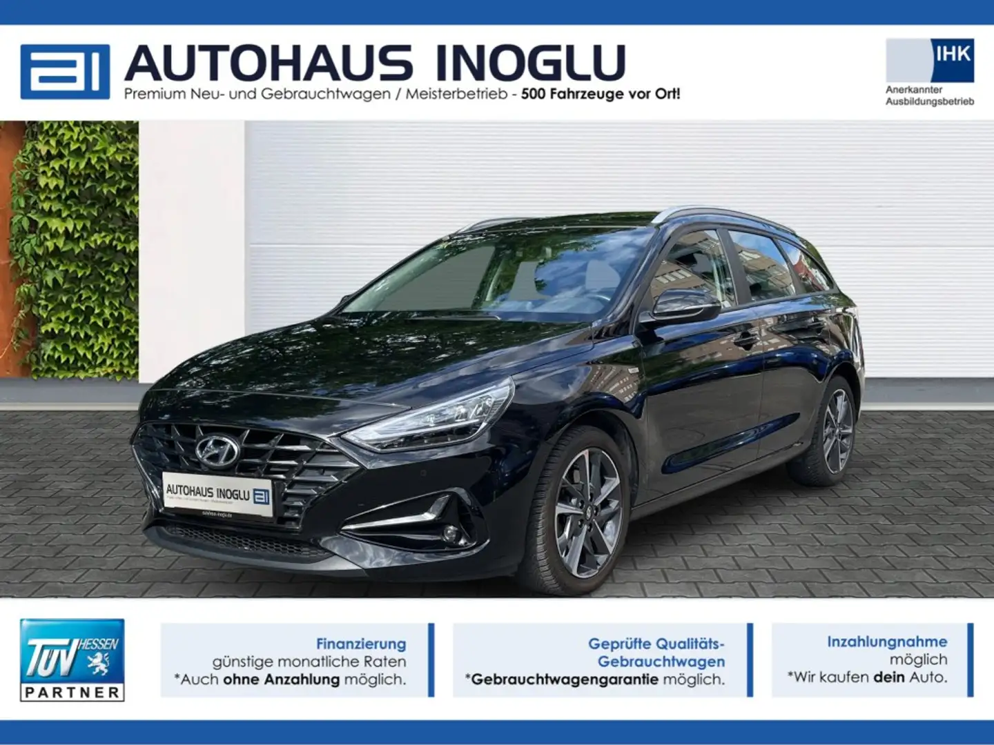 Hyundai i30 1.0 TGDI*7-DCT*LED*Navi*RKam*Lenk Shz*FCA Noir - 1