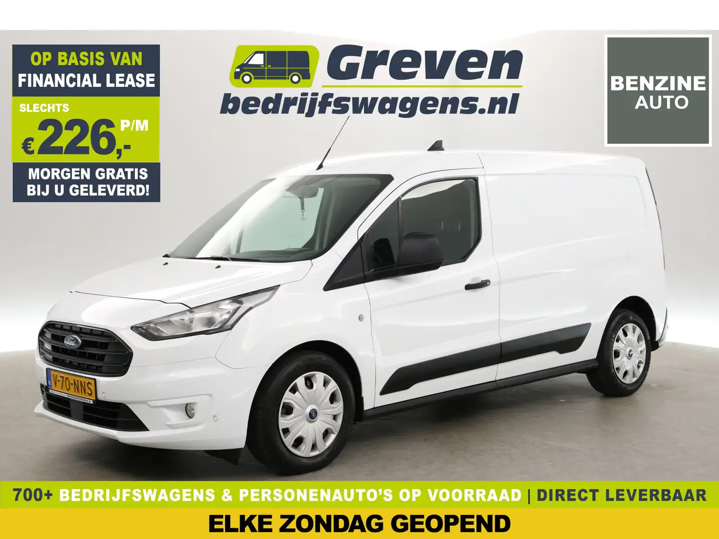 Ford Transit Connect Ecoboost L2 100PK | Benzine | 3-Zits | Airco | Cam Blanc - 1