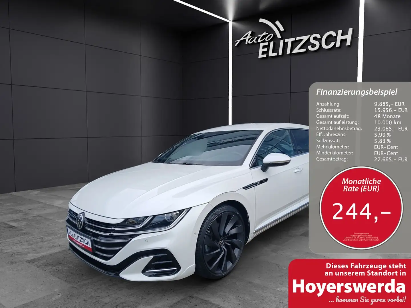 Volkswagen Arteon SB TDI DSG R-Line 4M LED AHK Navi HUD ACC RFK 20" Weiß - 1
