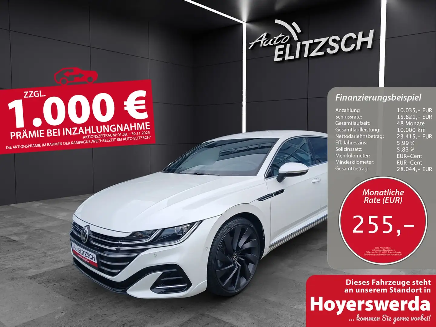 Volkswagen Arteon SB TDI DSG R-Line 4M LED AHK Navi HUD ACC RFK 20" Weiß - 1