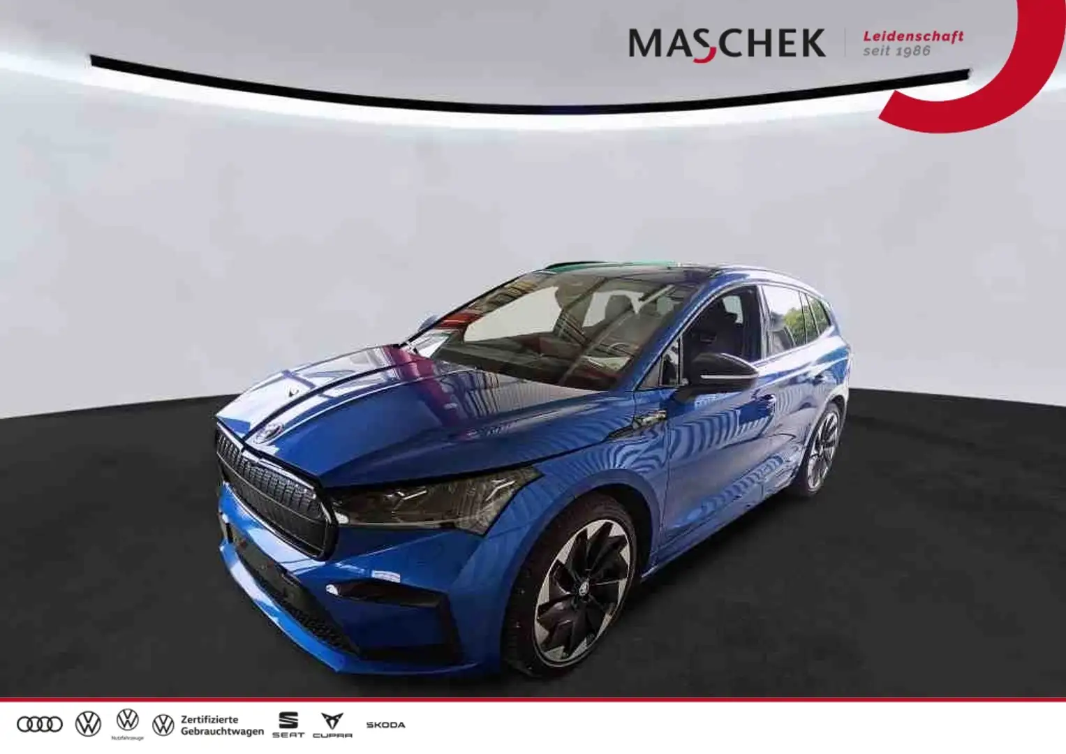 Skoda Enyaq Sportline iV 80 Pano HUD Matrix ACC Navi Sitzh. Pa Blau - 1