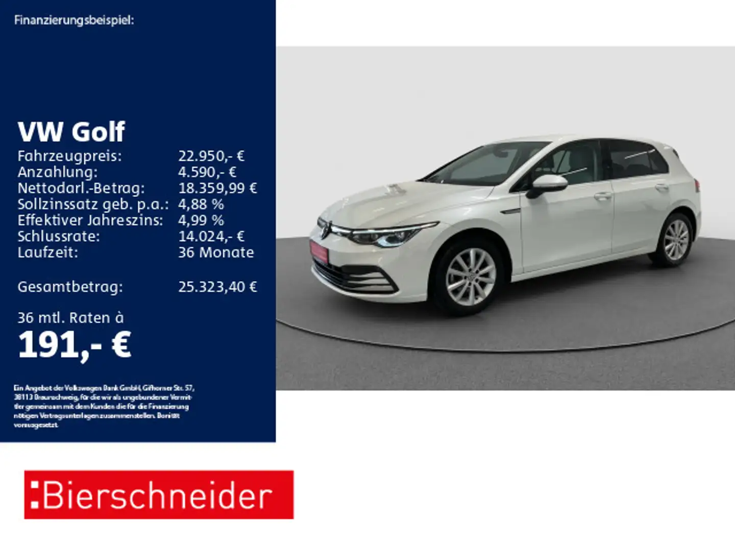 Volkswagen Golf 8 1.5 eTSI DSG Style AHK LED+ STHZ H/K 17 Weiß - 1