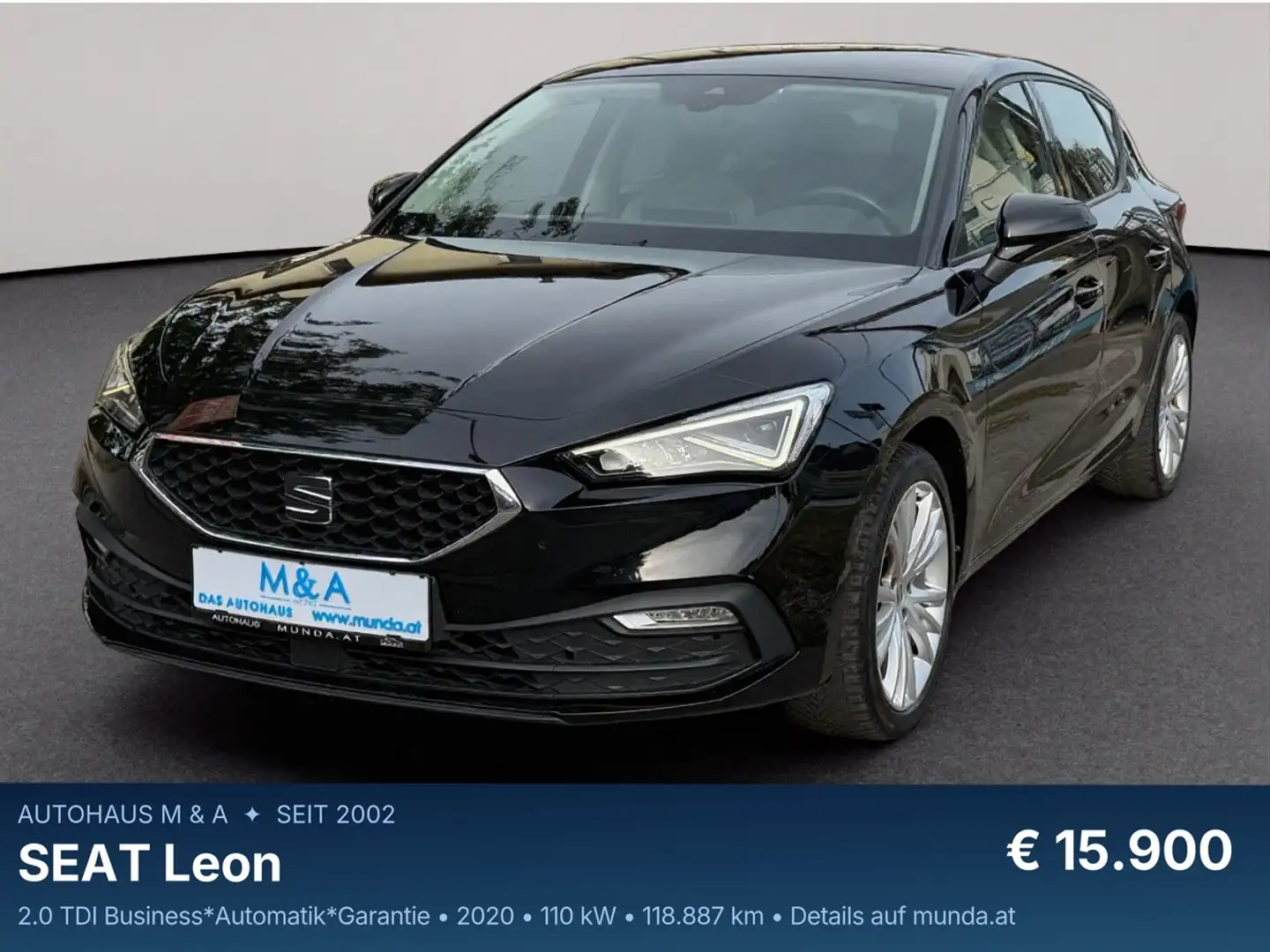 SEAT Leon 2.0 TDI Business*Automatik*Garantie Schwarz - 1