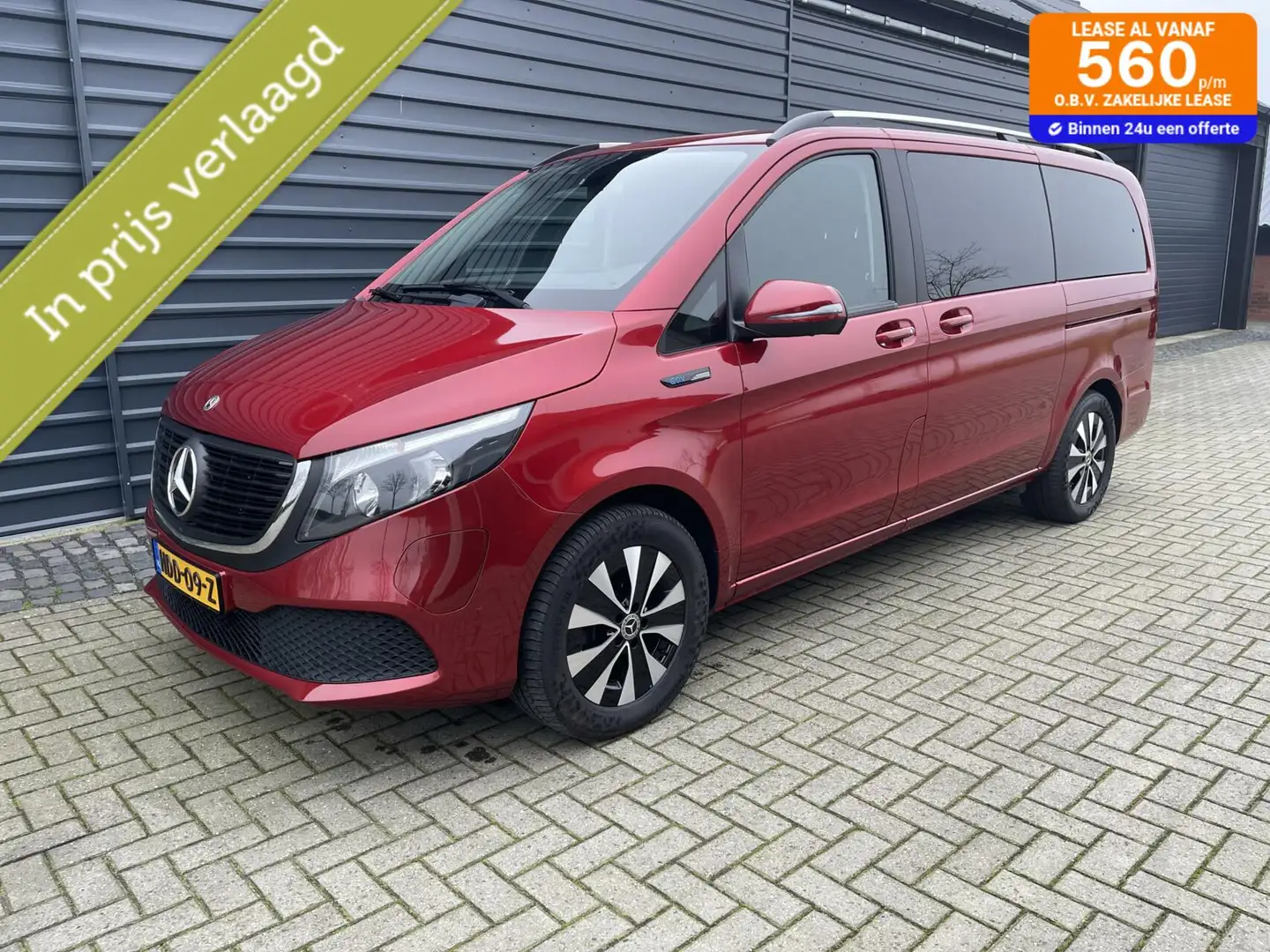 Mercedes-Benz EQV 300 L2 90kWh 360 camera Soh 96% 43250 incl btw Rouge - 1