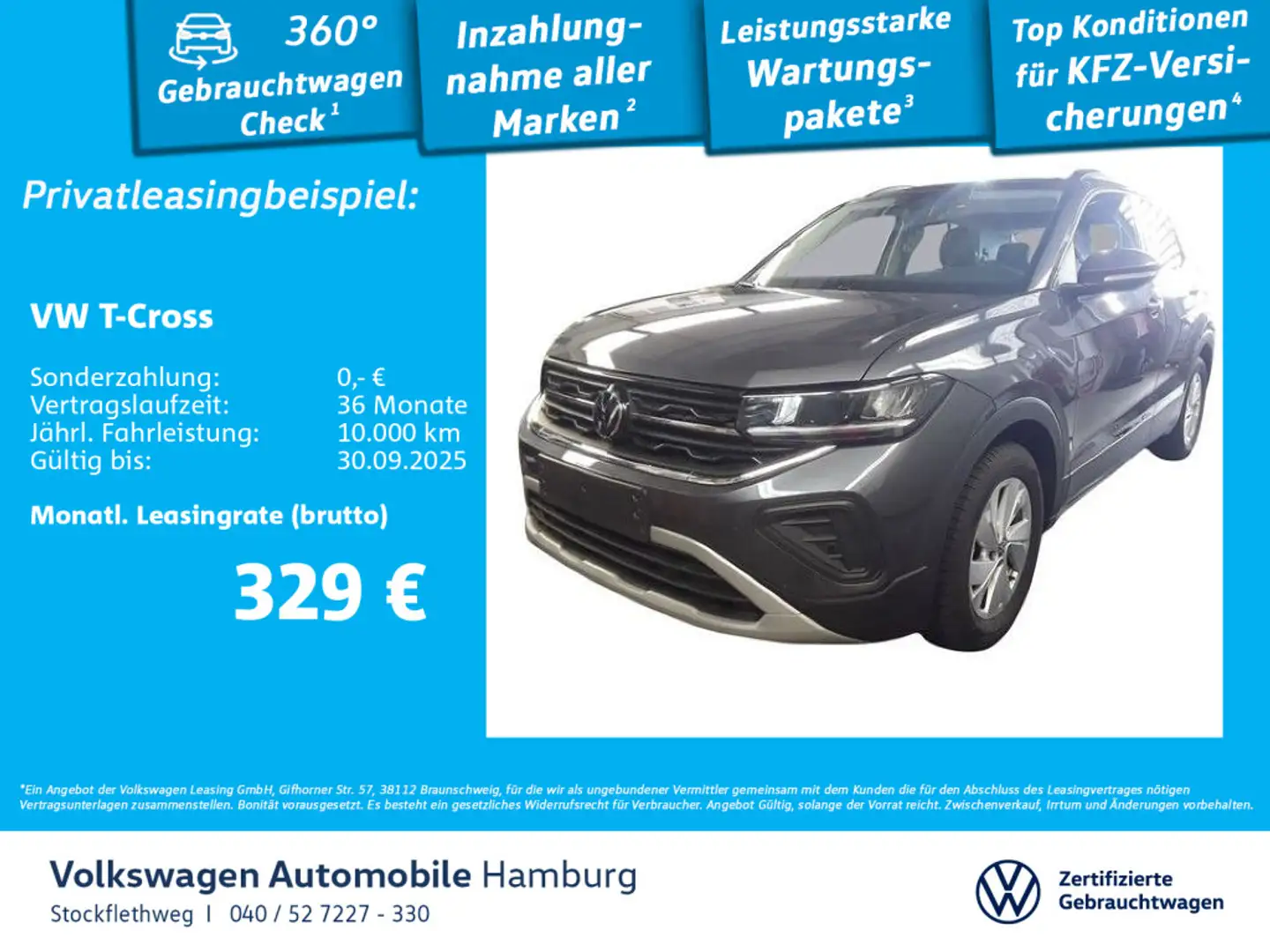 Volkswagen T-Cross 1.0 TSI Life DSG ACC Kamera CarPlay LED Gris - 1