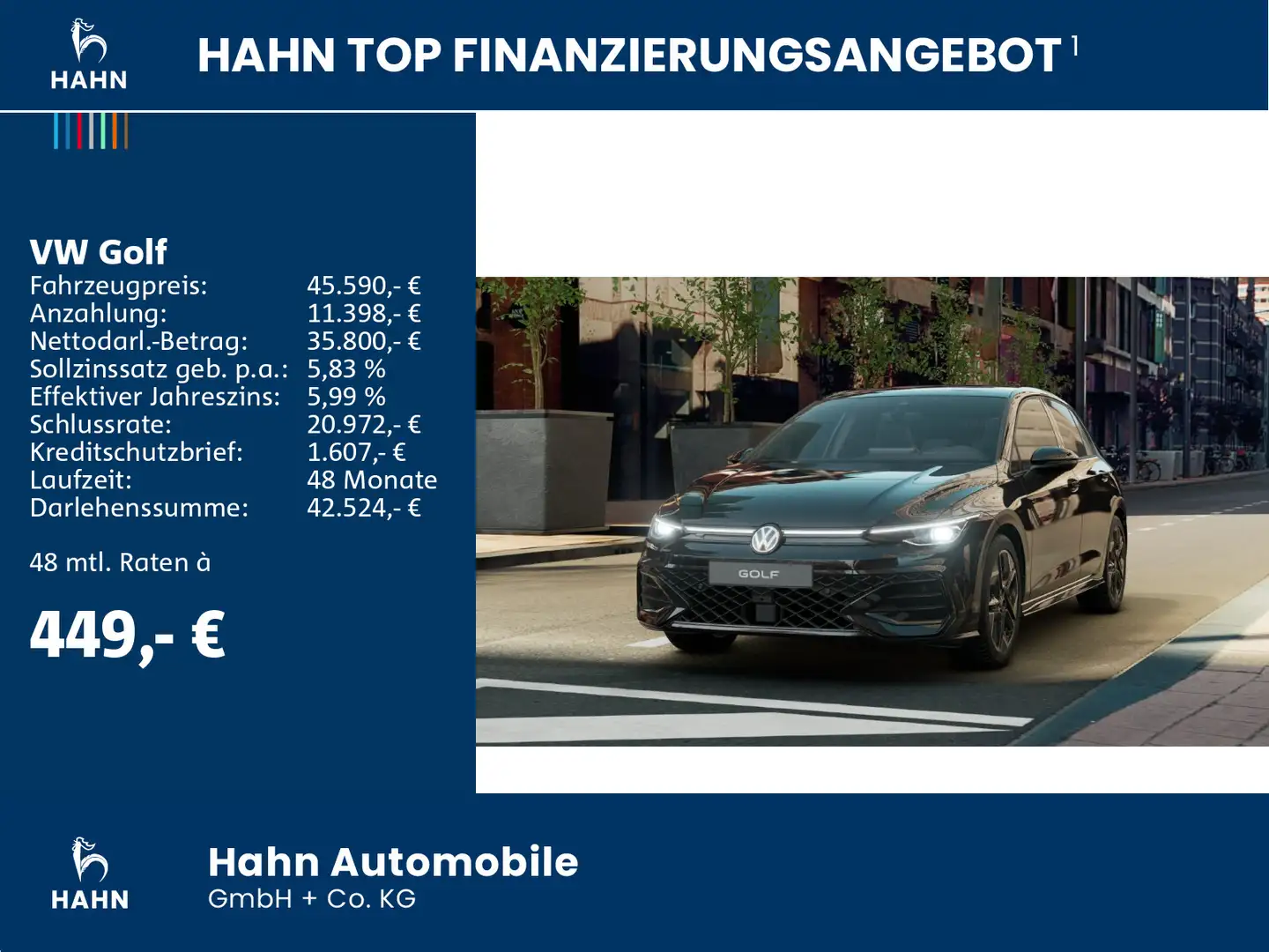 Volkswagen Golf R-Line 1,5 l eTSI 110 kW (150 PS))  AHK M+S Noir - 2