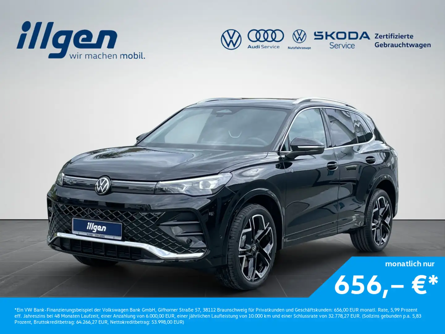 Volkswagen Tiguan 2.0 TSI R-Line 4MOTION DSG+MATRIX+AHK*DCC-PRO Noir - 1
