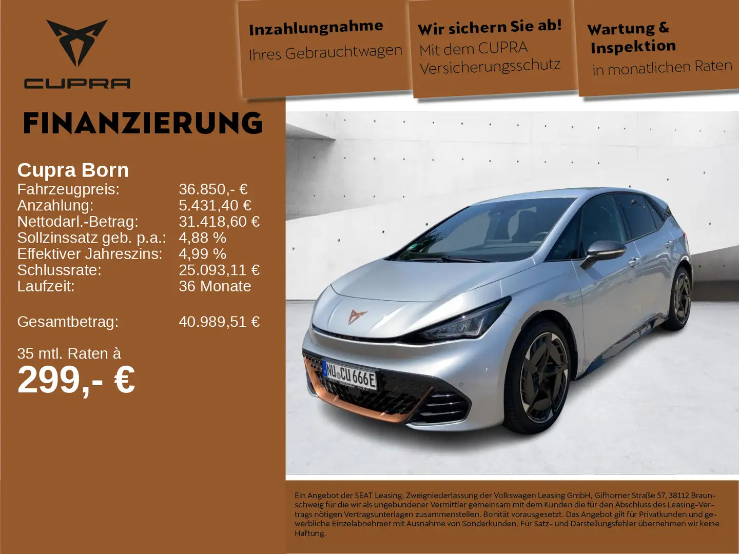 CUPRA Born Edition Dynamic 77kWh LED NAV PILOT-L 360° Silber - 1