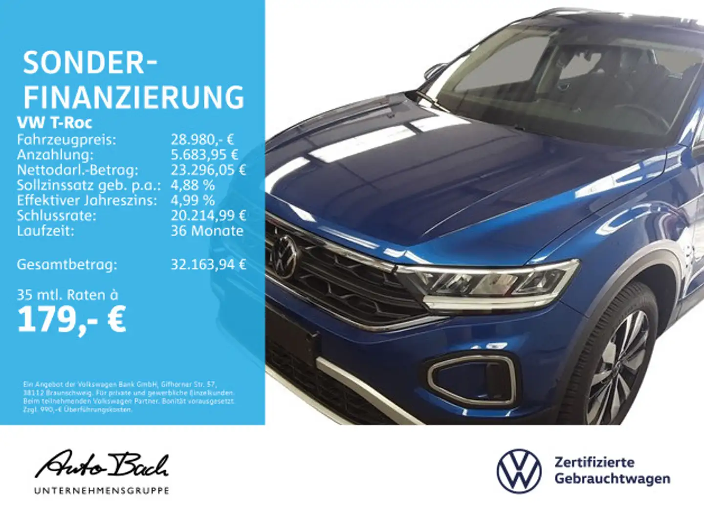 Volkswagen T-Roc 1.5 TSI MOVE DSG Navi LED CarPlay EPH DAB Blu/Azzurro - 2