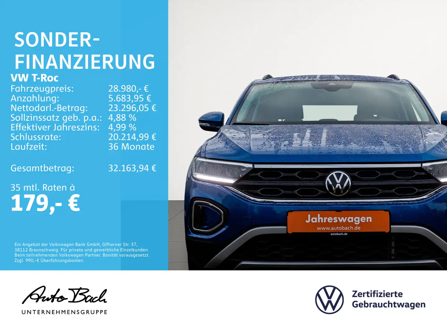 Volkswagen T-Roc 1.5 TSI MOVE DSG Navi LED CarPlay EPH DAB Blau - 2