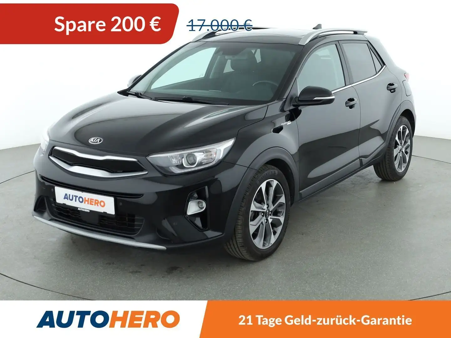 Kia Stonic 1.0 TGDI Platinum Edition Aut.*NAVI*TEMPO*CAM*PDC* Black - 1