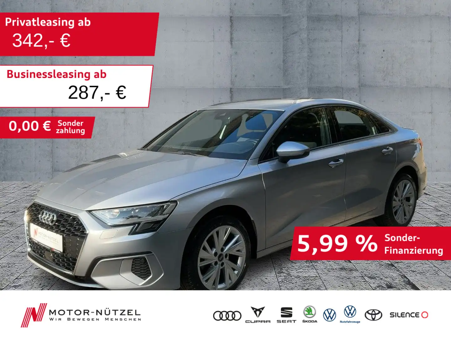 Audi A3 30 TFSI S-TR 5JG+LED+NAV+AHK+ACC+VC Silber - 1