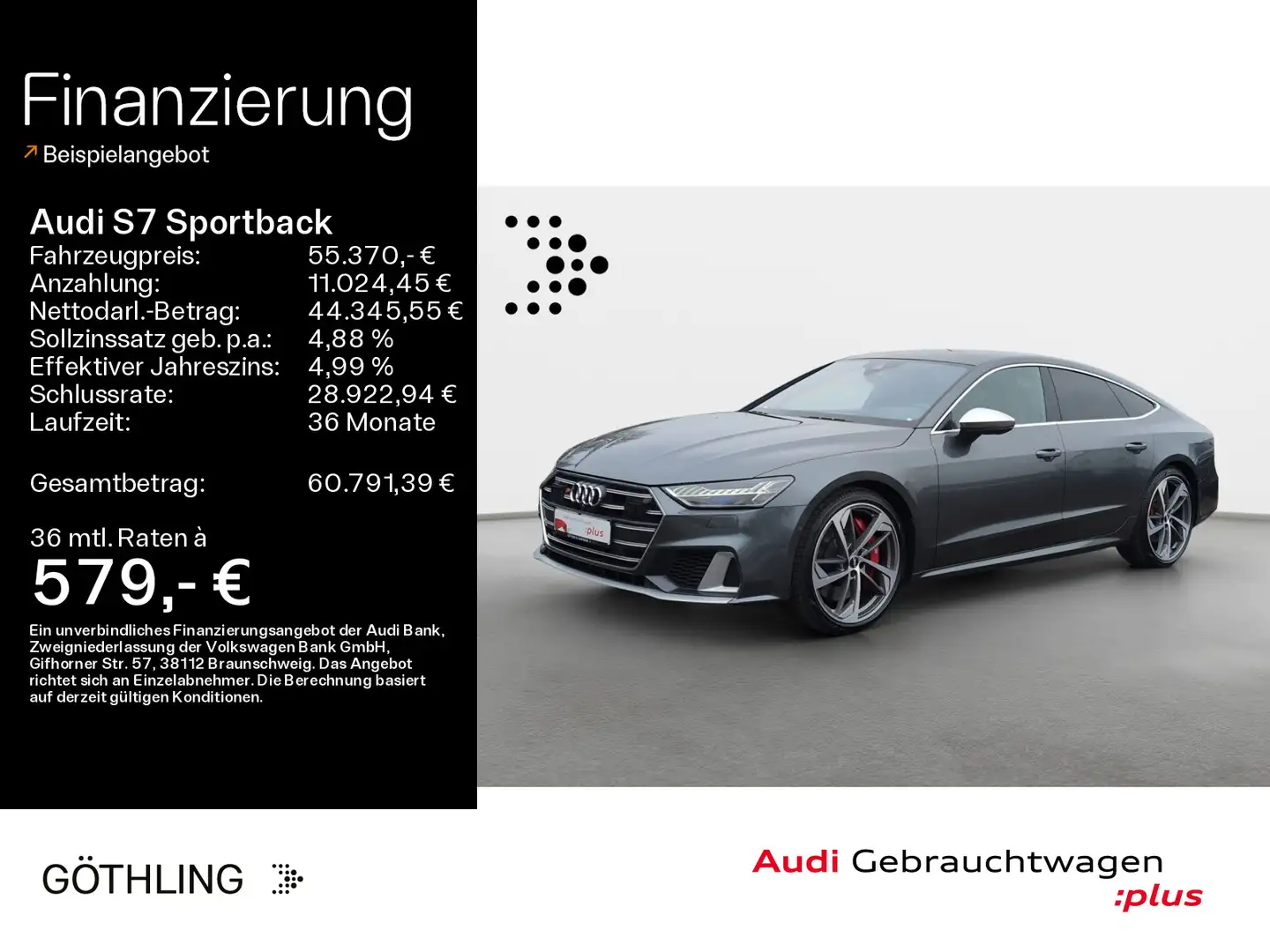Audi S7 TDI tip*Air*B&O Ad*HUD*Pano*Standh* Grau - 1